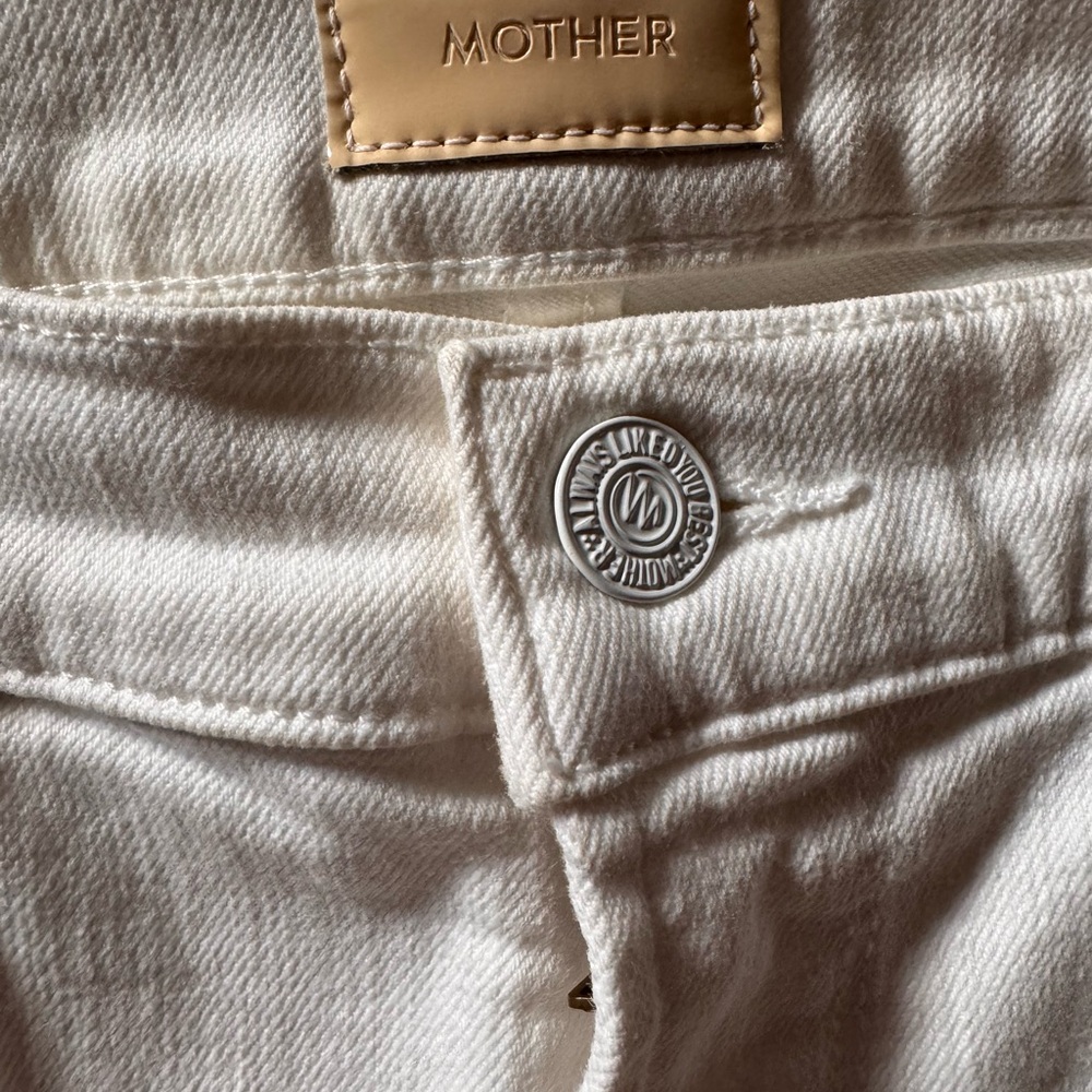 MOTHER Cream Ankle & Cropped Jeans